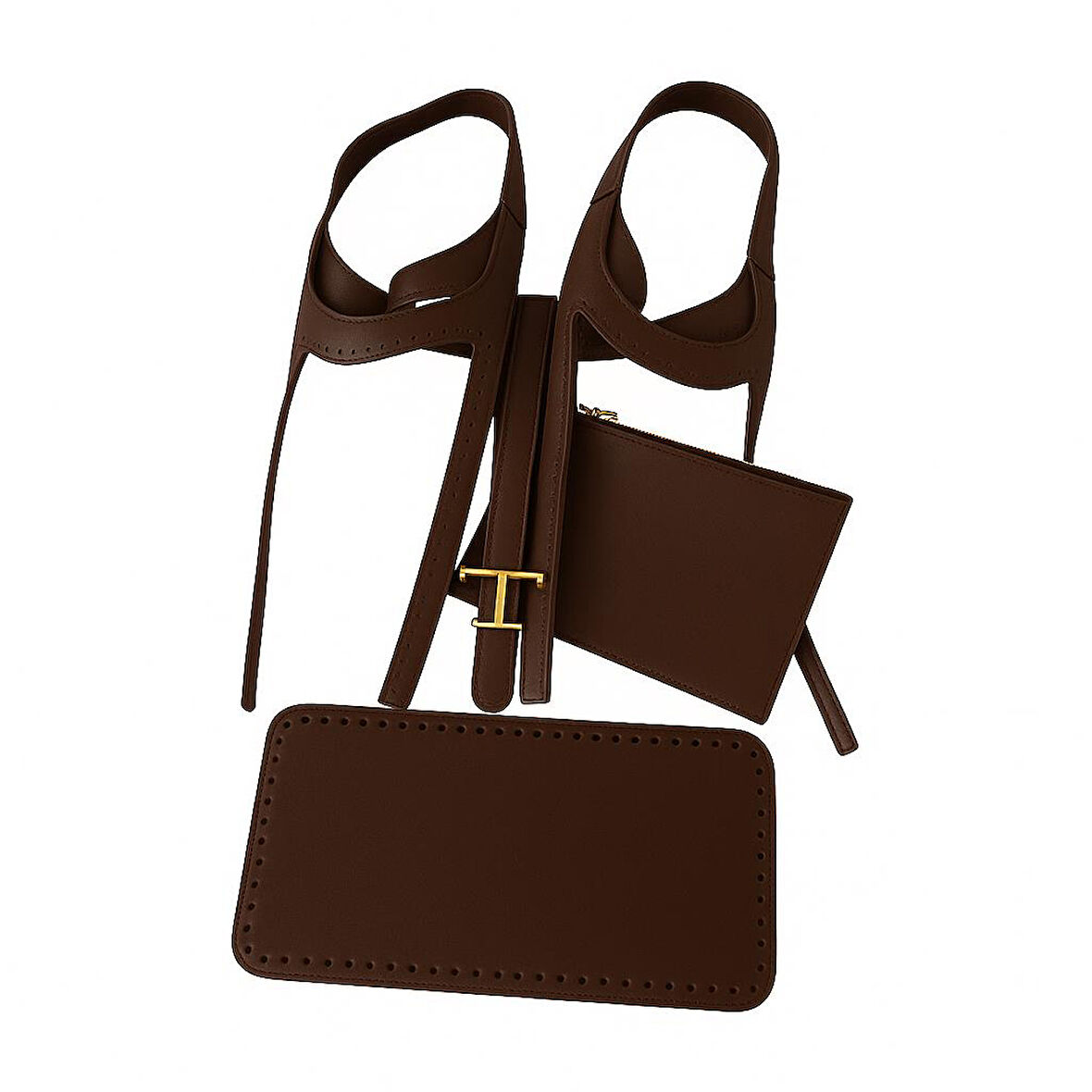 Angel Çanta Aksesuar DG Model Çanta Yapım Aparatı Koyu Kahve Light Gold Metalli