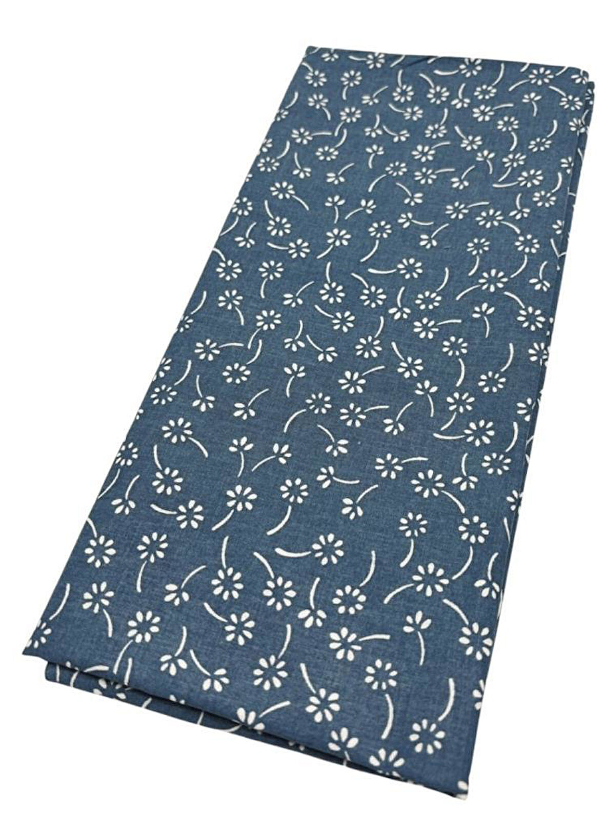 Angel Çanta Aksesuar 120x50 cm Pamuklu Astarlık Kumaş Mavi  Çıtır Çiçek Desen