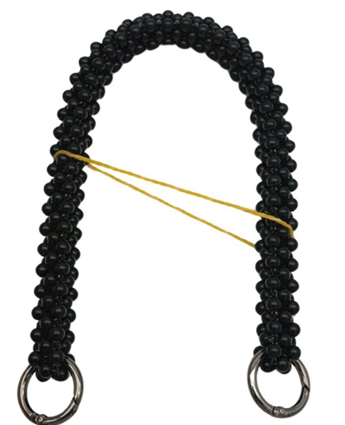 Angel Çanta Aksesuar Siyah Renk 39 cm Boncuklu  Çanta Sapı Füme Metalli