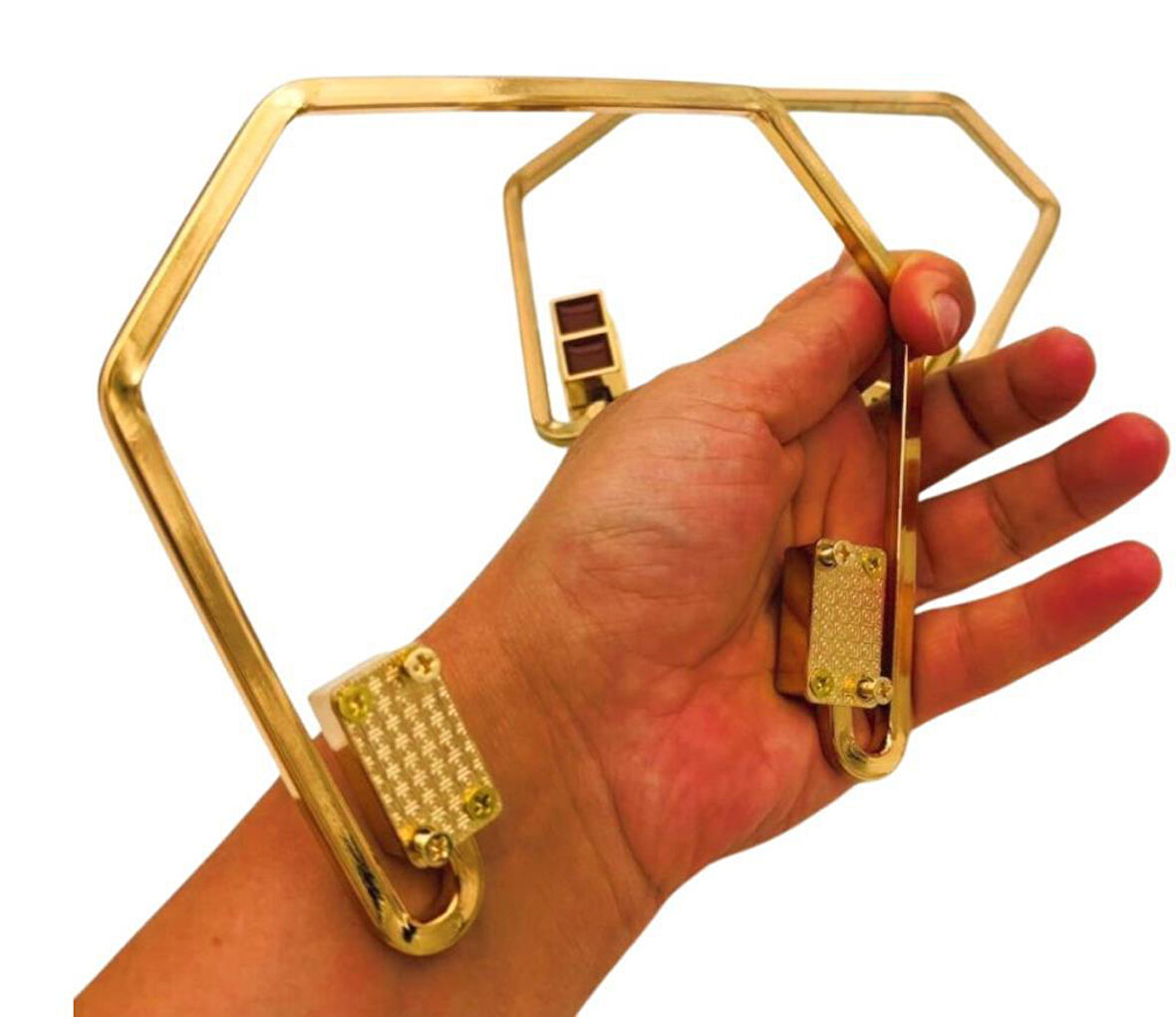 Angel Çanta Aksesuar 15x14 cm Light Gold Renk Vidalı Metal Çanta Sapı Taba Renk Detaylı