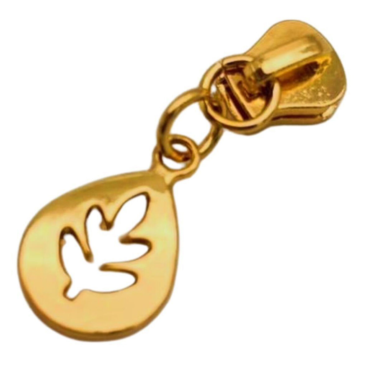 Angel Çanta Aksesuar Light Gold Renk Yaprak Model Fermuar Başı