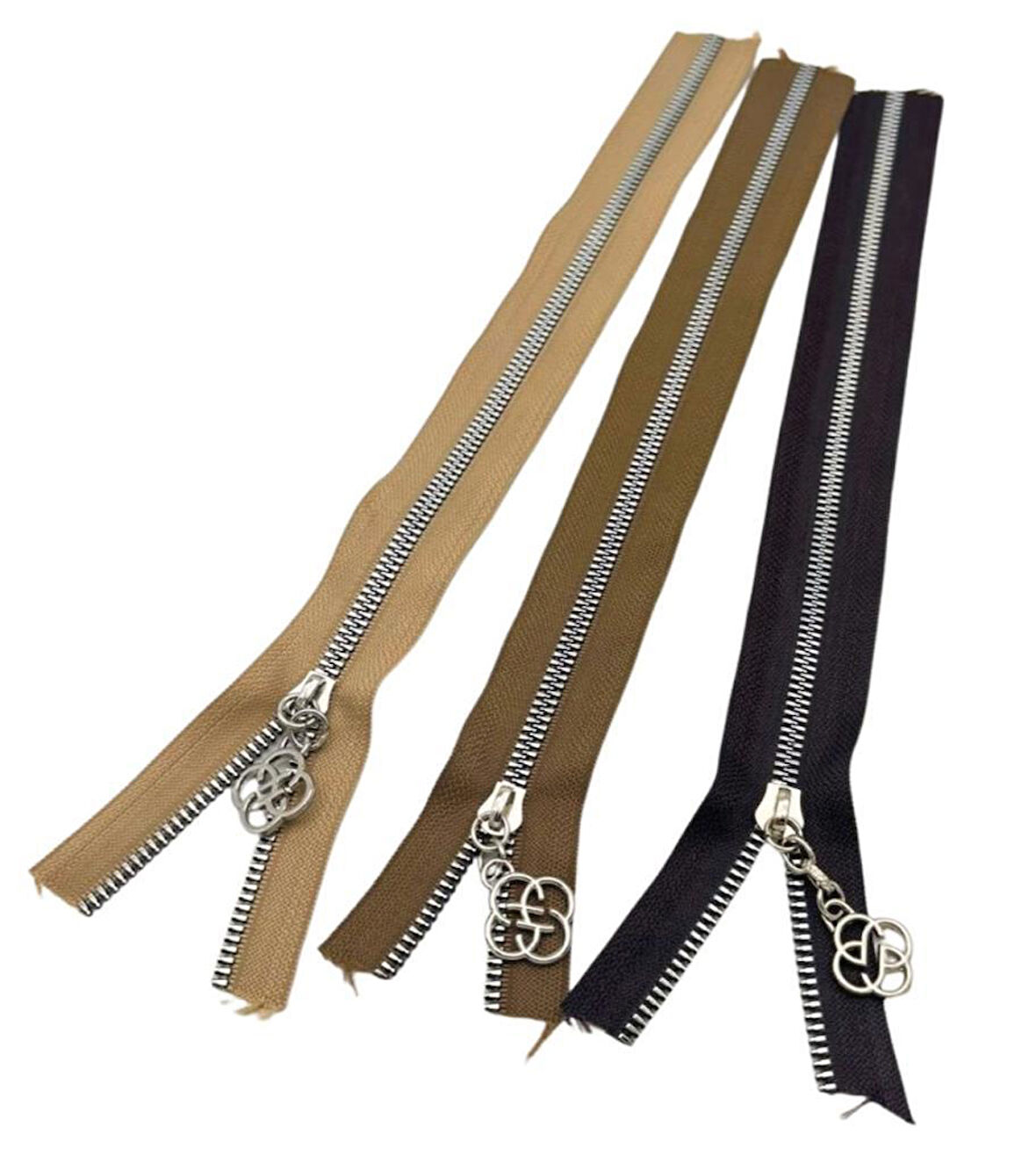 Angel Çanta Aksesuar Başlıklı Fermuar Set 30 Cm Gümüş Metal (Koyu Kahve, Vizon, Bej)