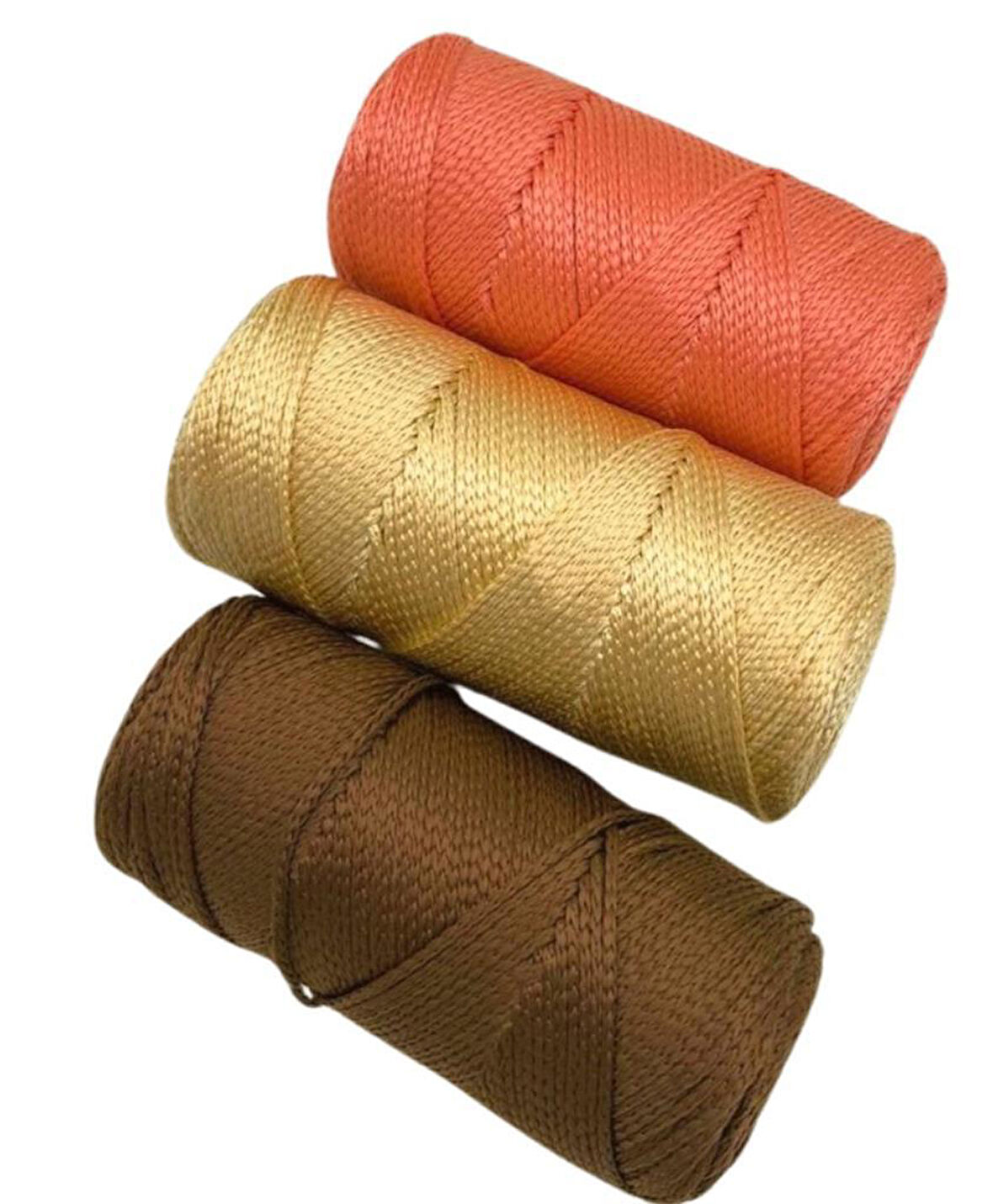 Angel Çanta Aksesuar  Polyester Makrome Set  (Kahve, Açık Gold, Somon)