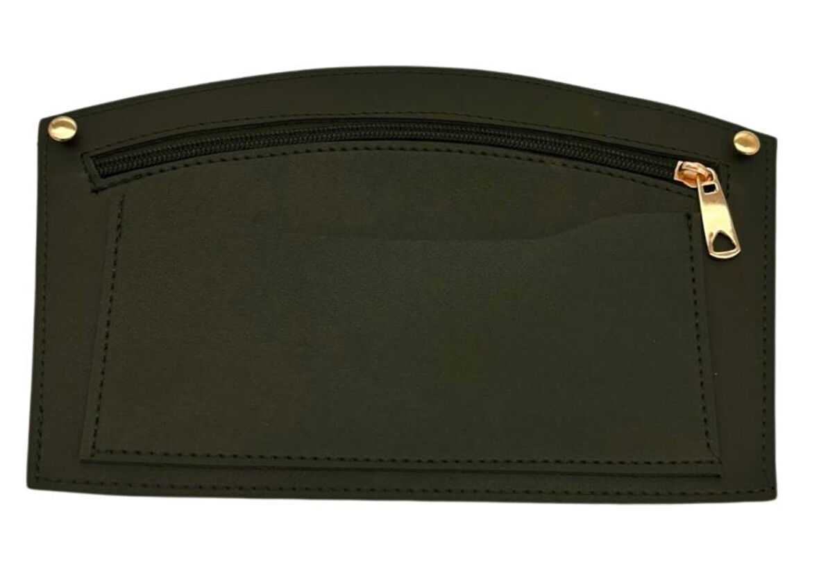 Angel Çanta Aksesuar 24x15 cm Haki Yeşil Renk Troklu Suni Deri Cep Light Gold Metalli