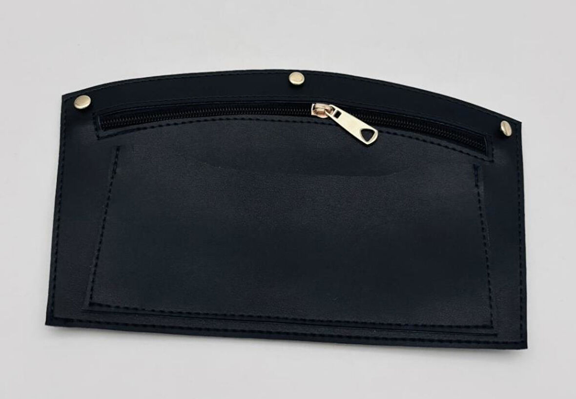 Angel Çanta Aksesuar 24x15 cm Lacivert Renk Troklu Suni Deri Cep Light Gold Metalli