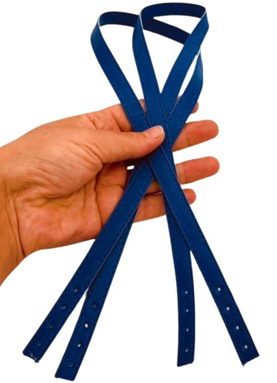 Angel Çanta Aksesuar Slim Model 70x1.2 cm Suni Deri Saks Mavi Renk Çift Çanta Sapı