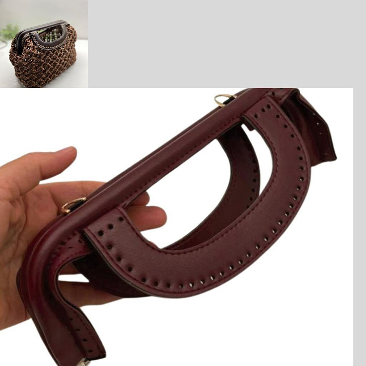 Angel Çanta Aksesuar 25 cm Suni Derili Bordo Renk Gizli Çanta Bursu Yeni Model 