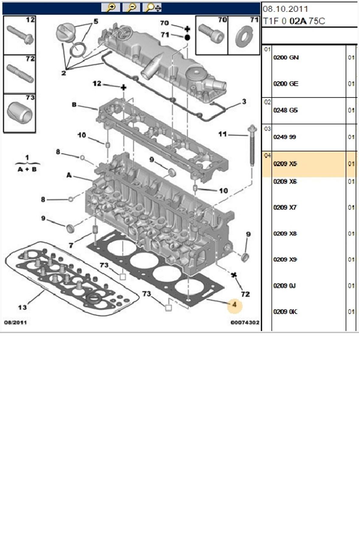 Silindir Kapak Contası DW10 2 Tırnak 307 406 607 806 Partner Expert C4 C5 C8 Berlingo Jumpy (0209X6)