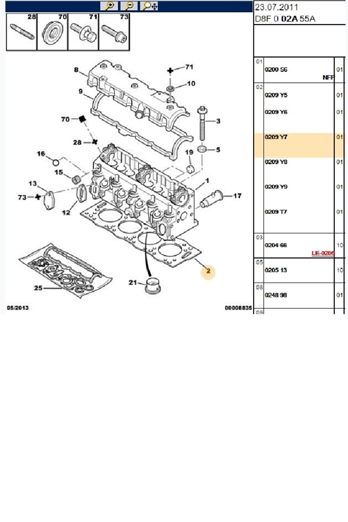 Silindir Kapak Contası XUD9 3 Tırnak Partner Expert Boxer (2661523018-0209Y7)