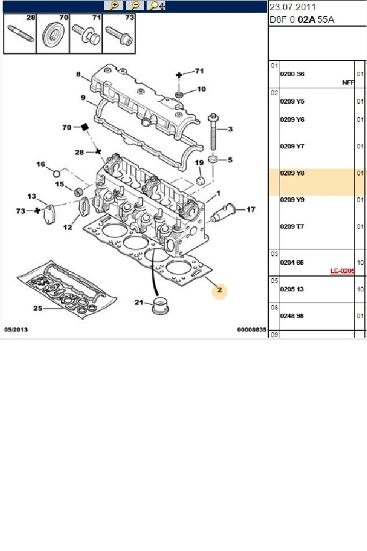 Silindir Kapak Contası XUD9T 4 Tırnak Partner Expert Boxer (2661523019-0209Y8)