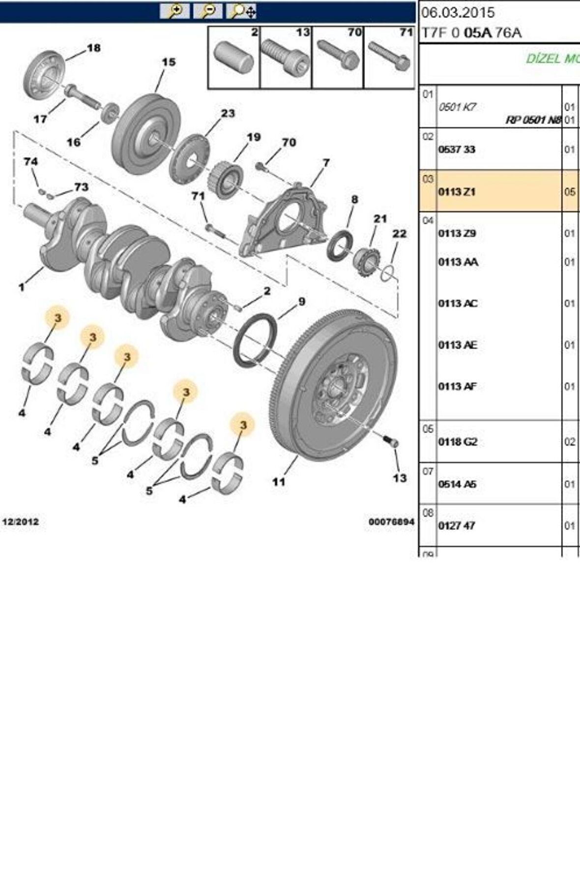 Ana Yatak Std 206 307 406 EW10 (H086/5STD-0113Q6)