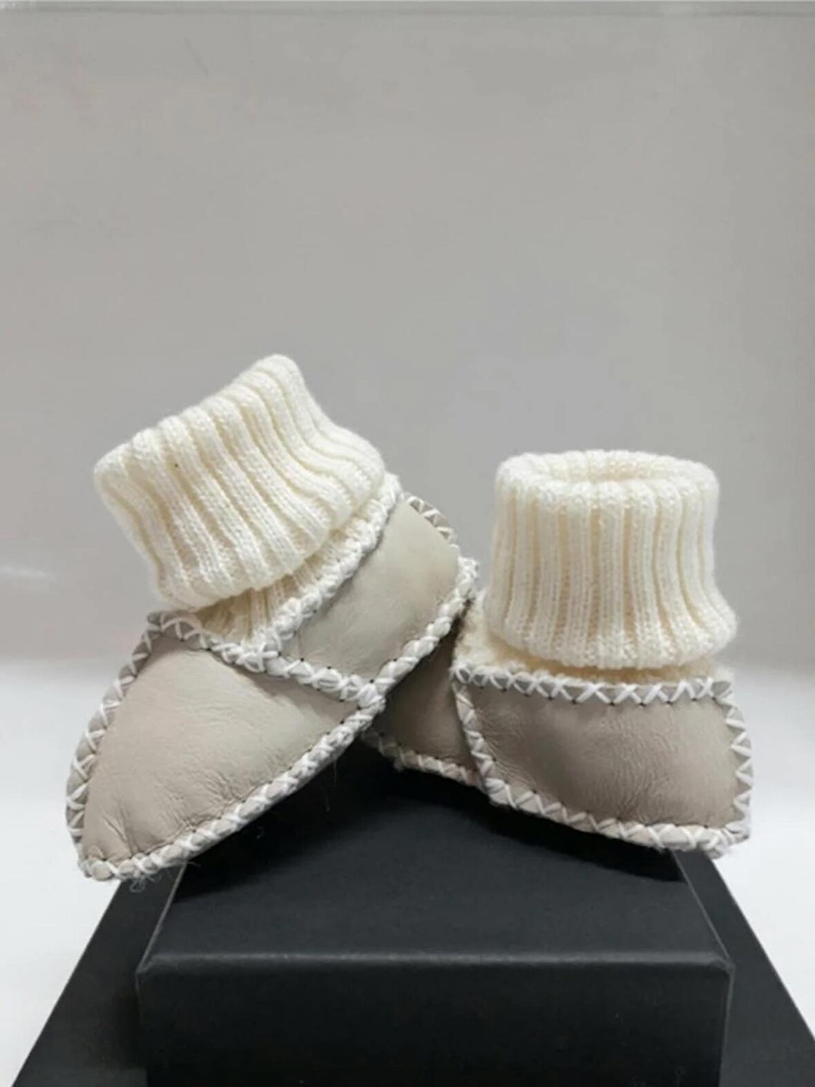 Bebek Unisex Organik Kuzu Derisi İlk Adım Ayakkabısı Panduf Patik - NG3001