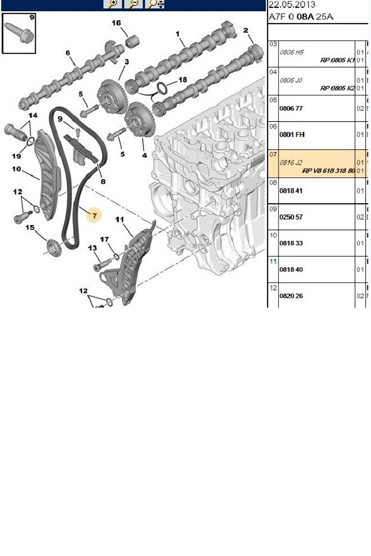 Eksantirik Zinciri 207 208 3008 308 Partner Tepee Rcz Berlingo EP6 (V861831880-0816J2)