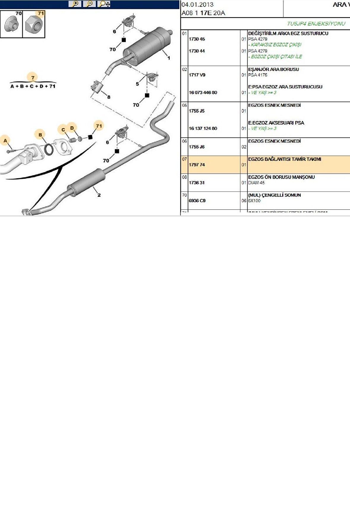 Eksoz Bağlantı Tkm 206 207 307 308 C2 C3 C4 Xsara (179774)