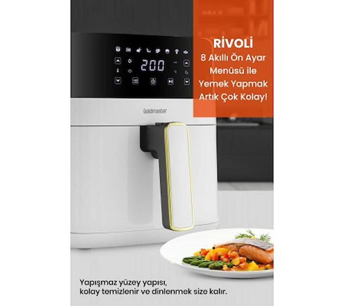 Rivoli 5 Litre 8 Ön Ayarlı Özel Tasarım Airfryer