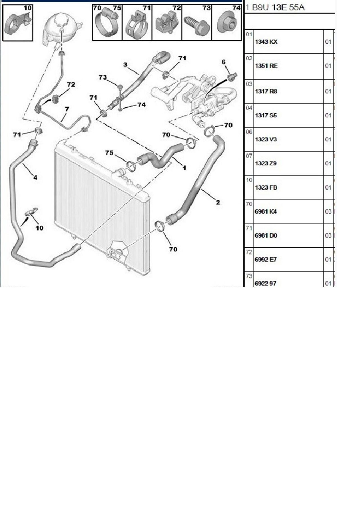 Yedek Su Depo Hortumu 307 308 5008 Partner Tepee C2 C3 Picasso Xsara (1317R8-17675)