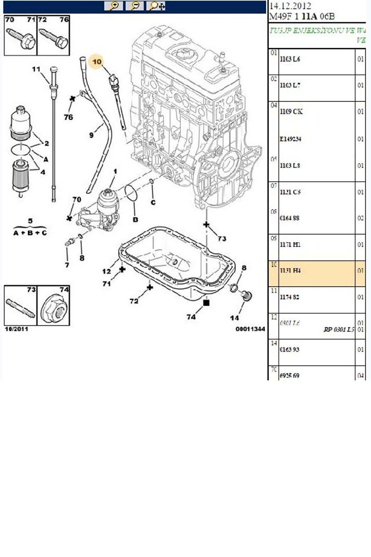 Yağ Seviye Müşürü 106 206 207 306 307 Bipper Partner Saxo C2 (1131H4)