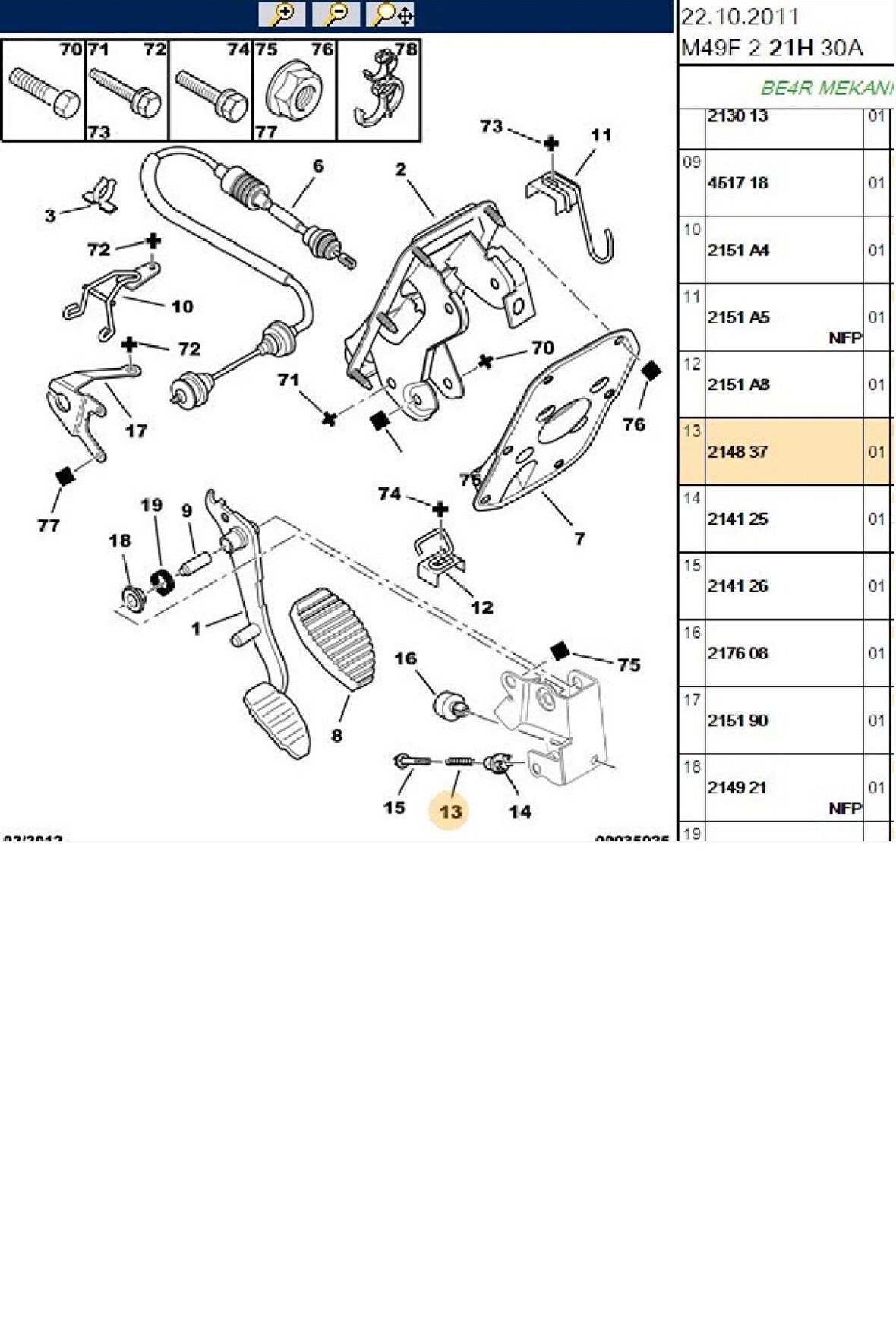 Debriyaj Pedal Yayı Partner Berlingo (214837)