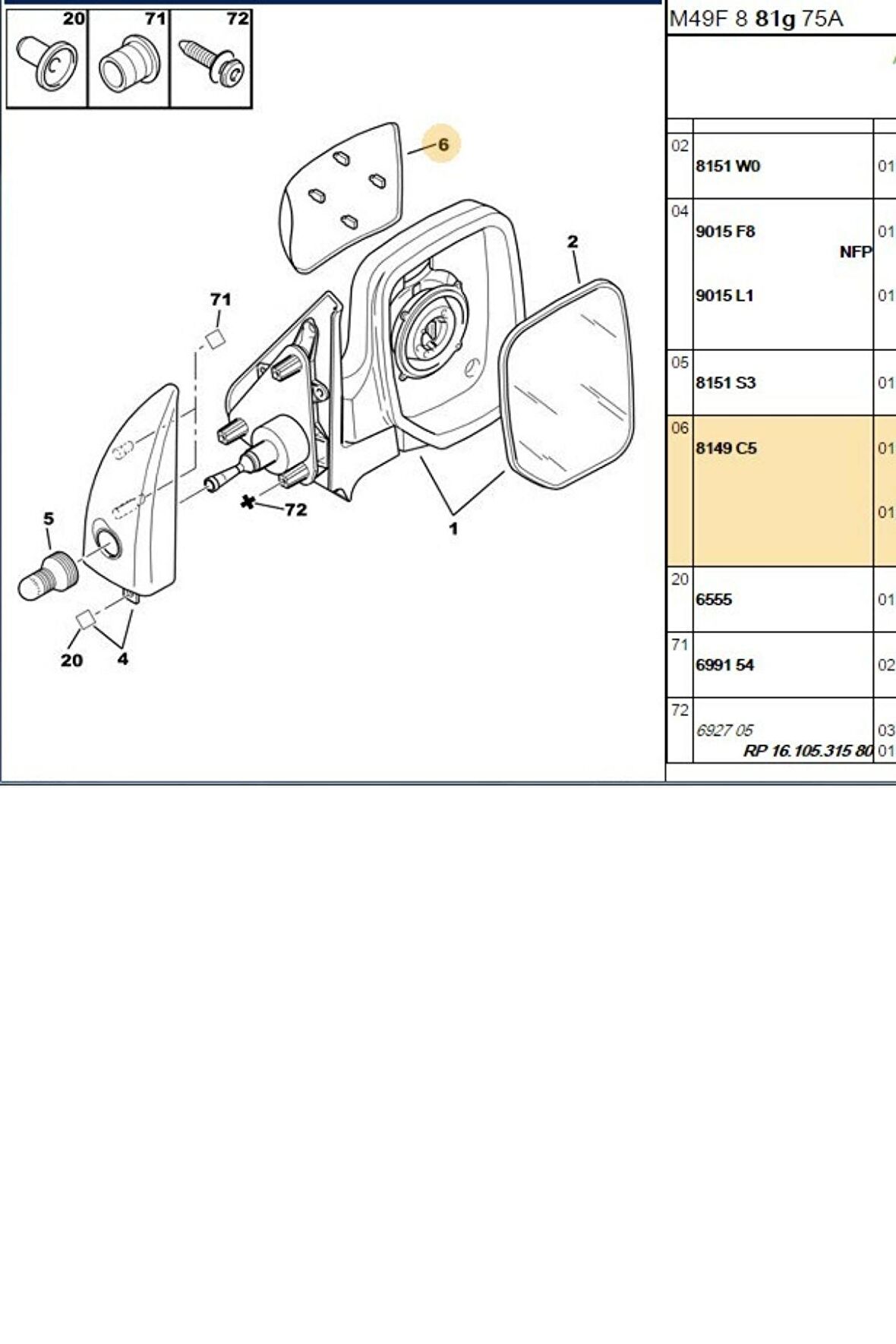 Ayna Kapağı Partner (8149C5-V0060)