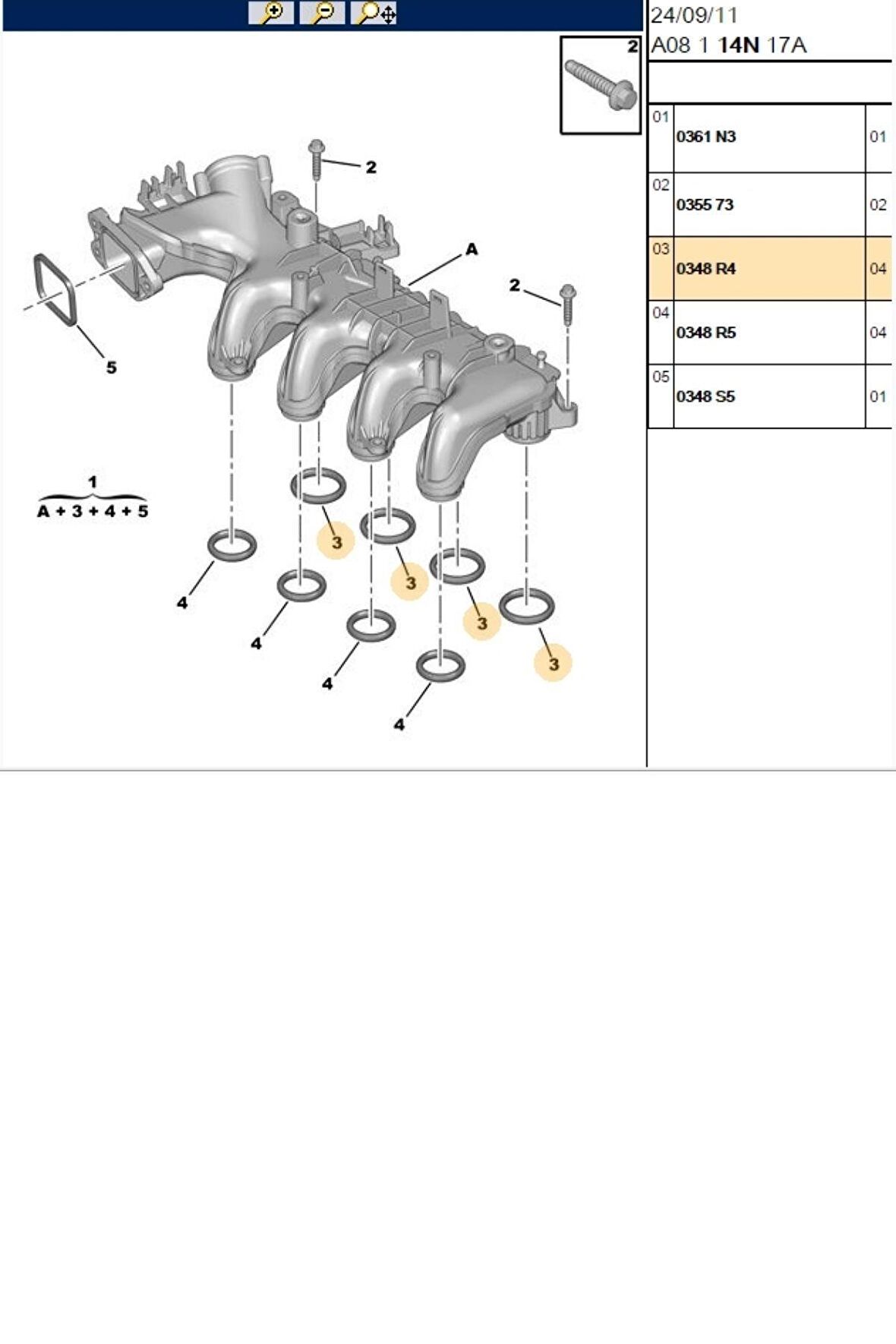 Emme Manifold Conta Berlingo C4 C3 C2 206 207 307 407 Partner (0348R4-KAY195-ERC148)