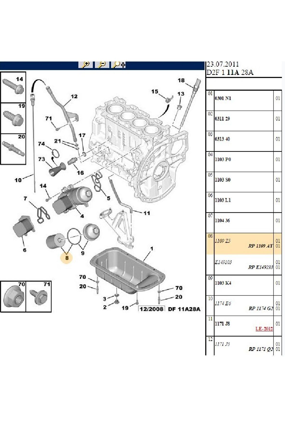 Yağ Filtresi 206 307 FOCUS 1.6D 8V 95 CAT DW4TD DW6TD