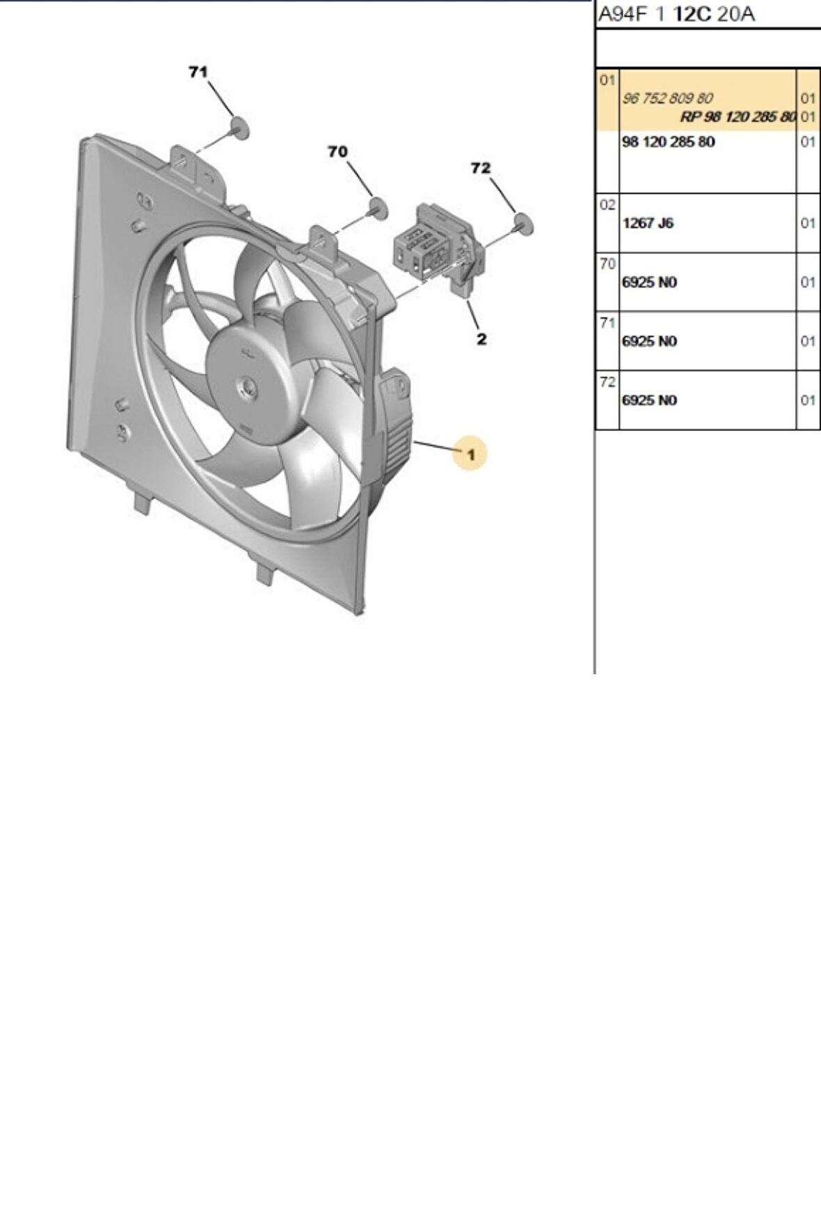 Fan Motoru 301 C-elysee (253306-419900-9812028580)