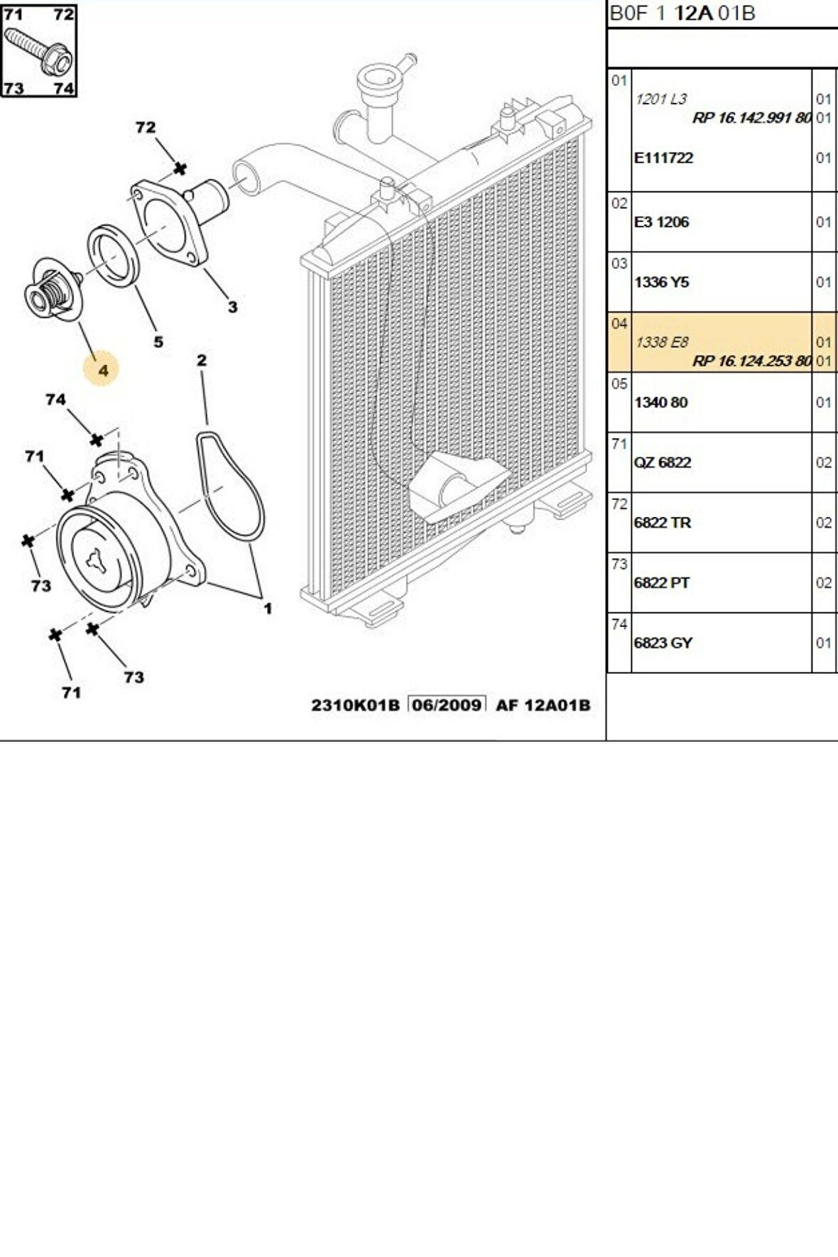 Termostat 88C 107 (78647S-1338E8)