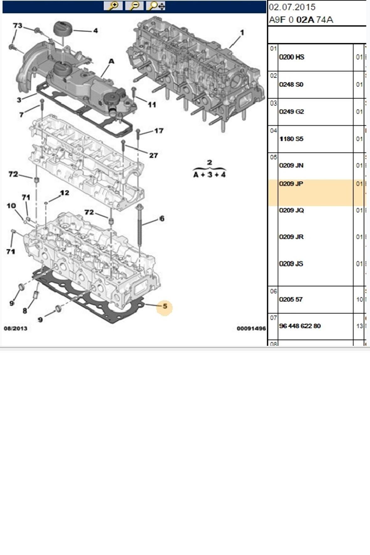 Silindir Kapak Contası 3 Tırnak 208 207 2008 3008 301 308 508 Expert Partner Tepee C2 C3 C4 Berlingo Focus (0209JP)