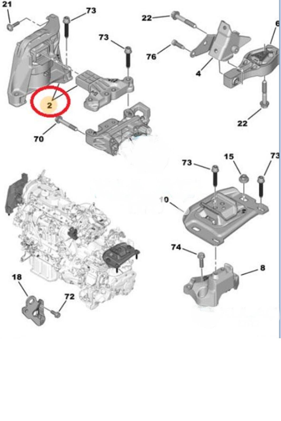 Motor Takozu Sağ C4 Picasso Expert Jumpy (9820296280)