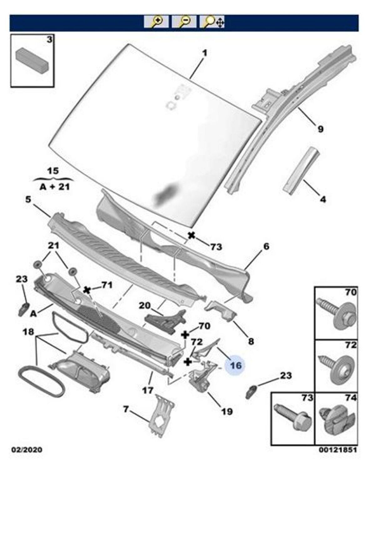 Ön Cam Izgara Bakalit  Sol Partner Tepee Berlingo (FSE22306002-MGA941758-8251ER)