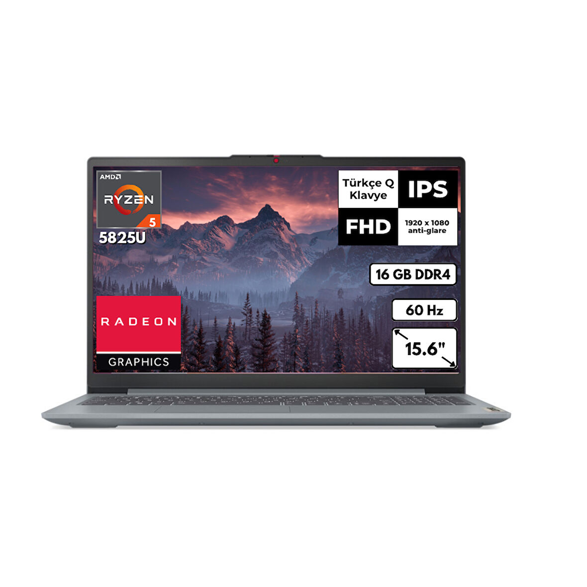 Lenovo Ideapad Slim 3 AMD R7-5825U 16 GB 256 GB SSD Radeon Graphics 15.6" FHD Windows 11 Home Taşınabilir Bilgisayar 82XM00U4TXAT6