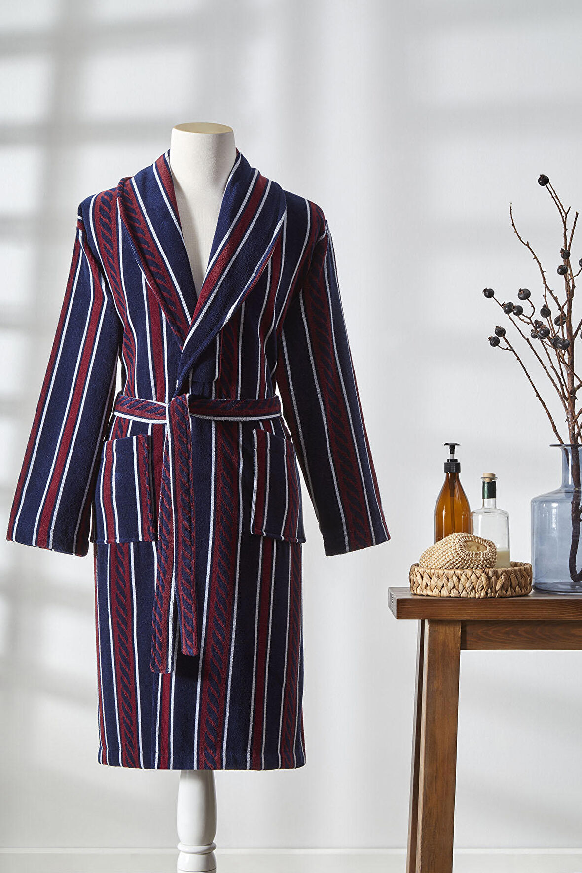 Özdilek Hawai Marin Kadife Şal Yaka Bornoz XL Beden