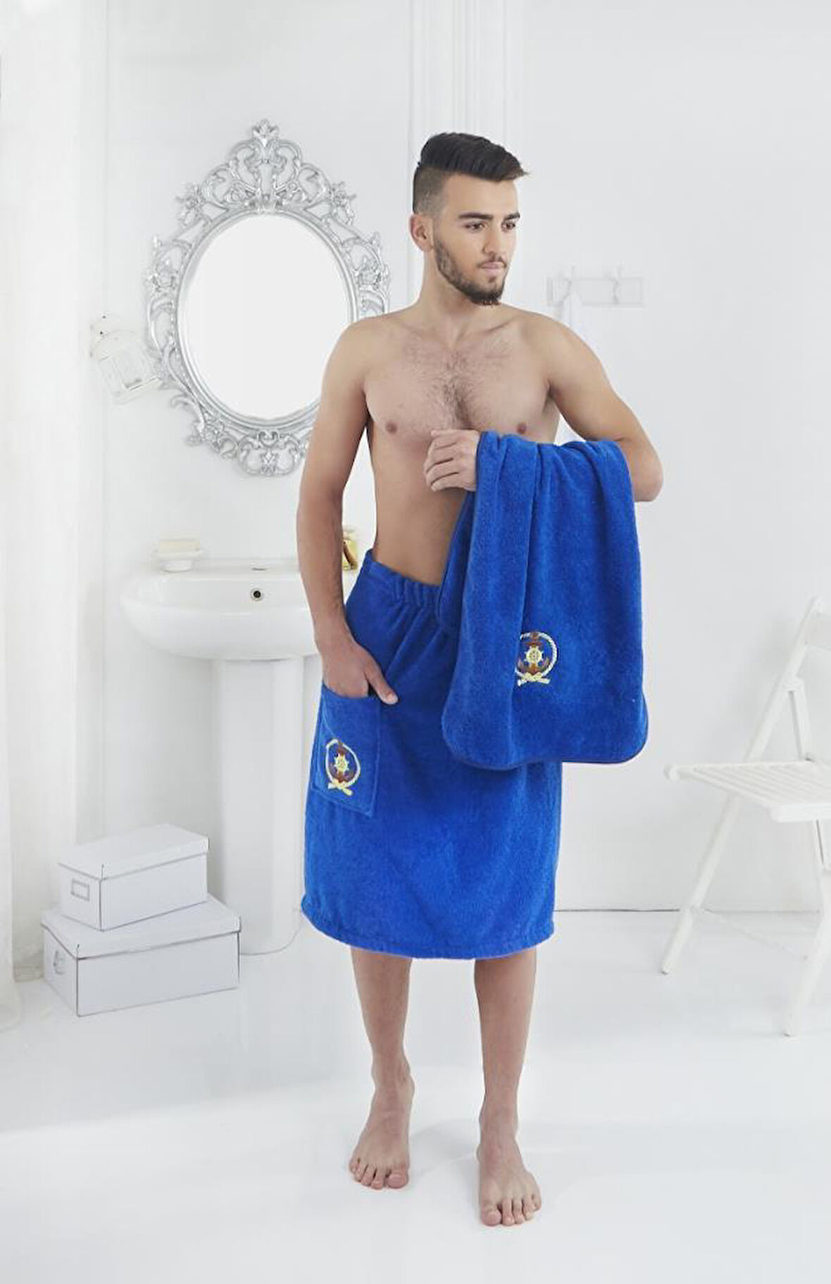 Cotton Pamır Erkek Sauna Havlu Seti