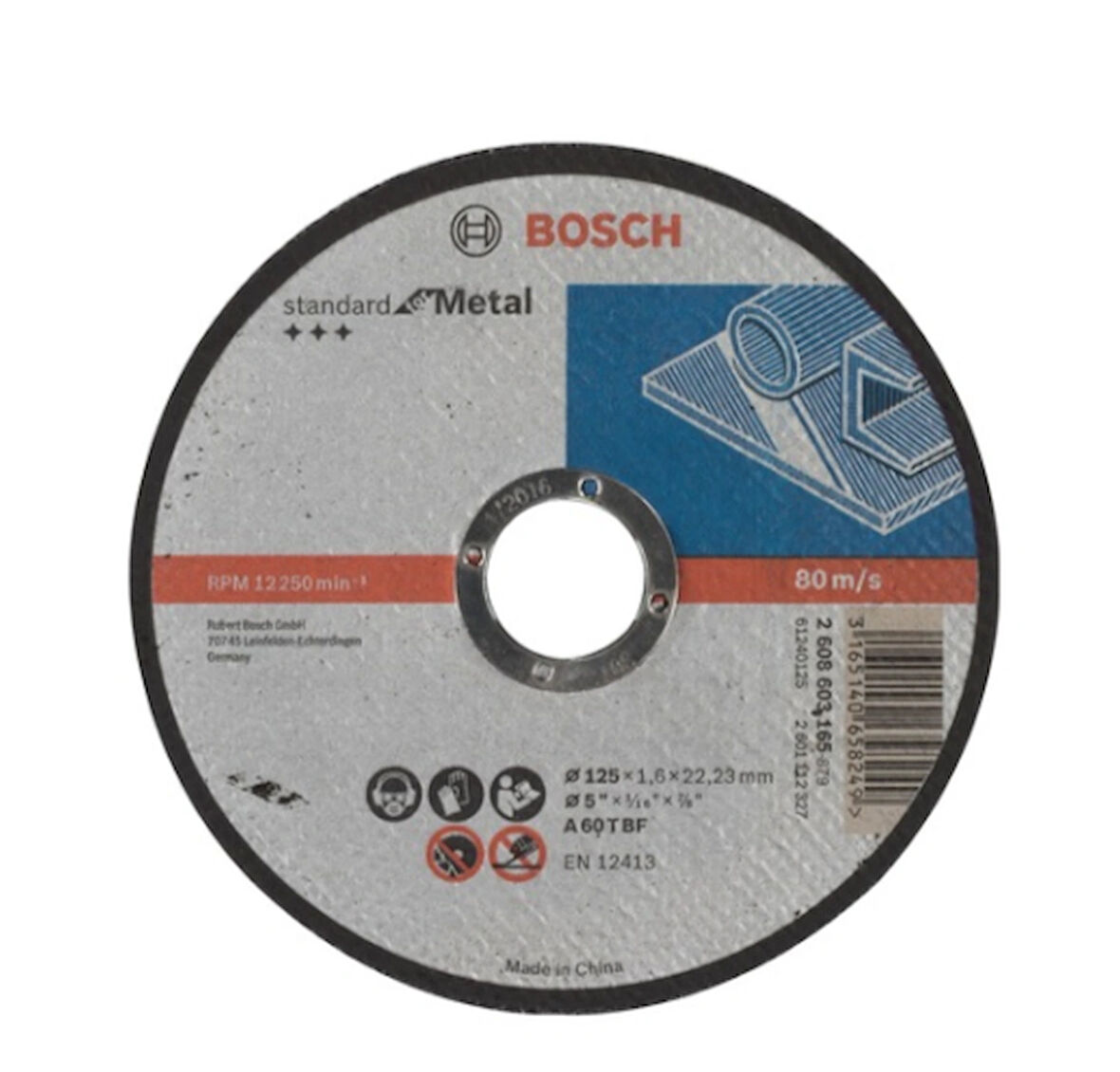 Bosch Standard For Metal 125x1.6 Mm Düz Kesme Diski - 2608603165 x 5 Adet