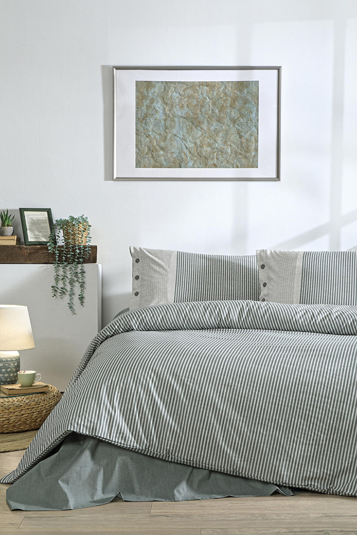 Özdilek NATURAL LINE TEK KİŞİLİK NEVRESİM TAKIMI Yeşil