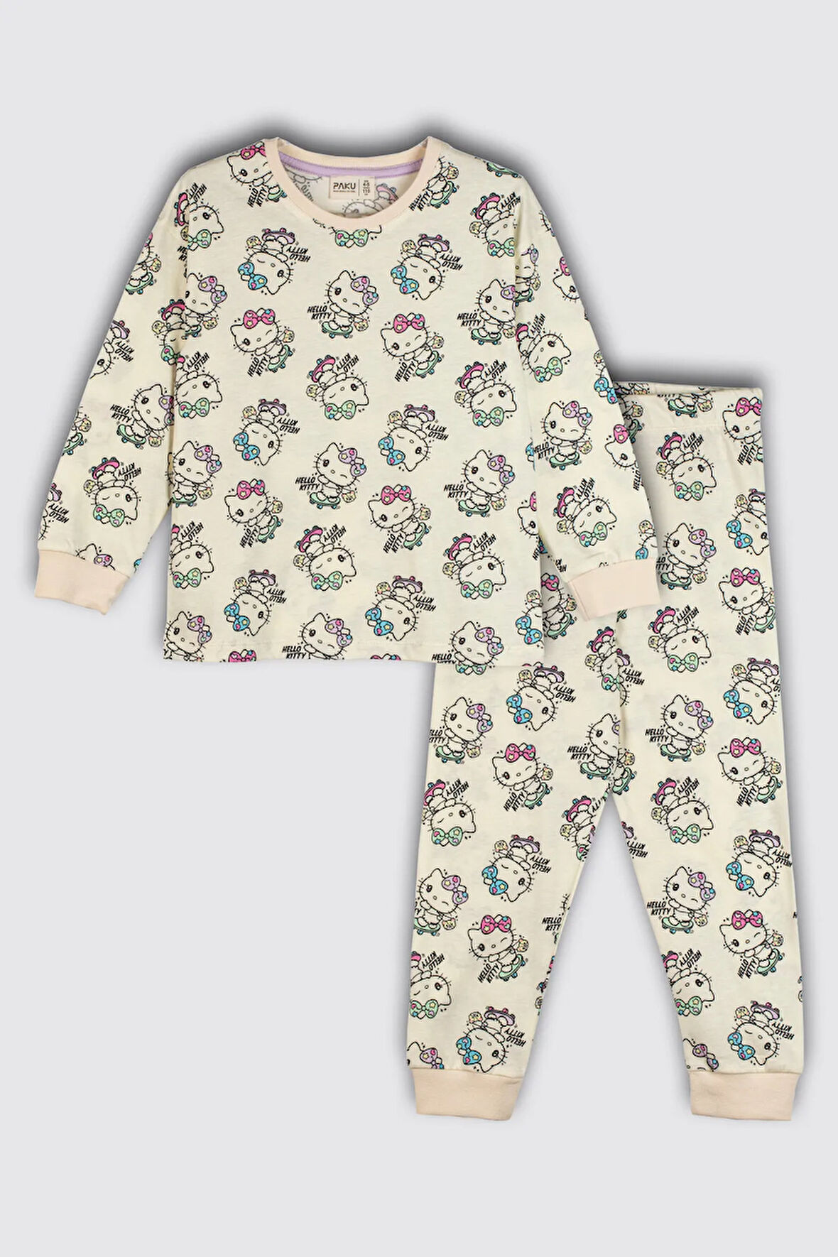 Hello Kitty Desenli %100 Pamuk Kız Çocuk Pijama Takımı