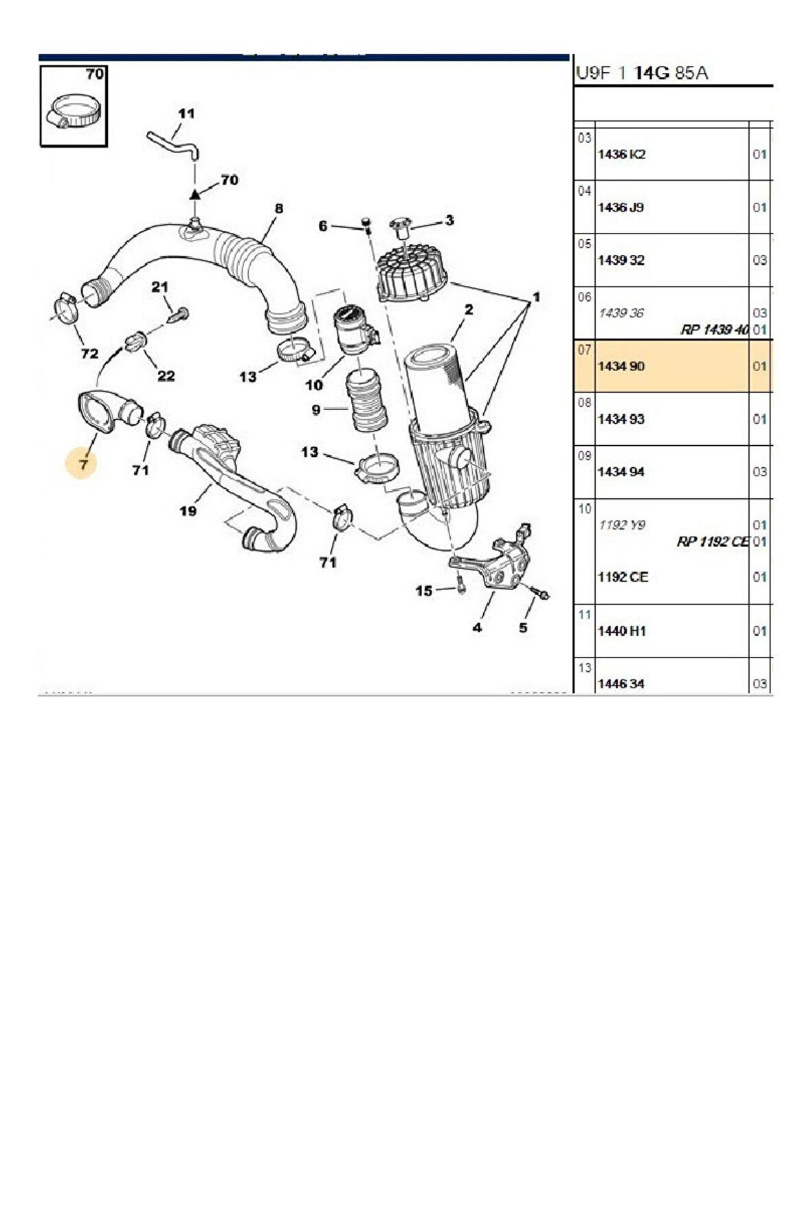 Boxer Jumper3 Hava Filtre Giriş Hortumu Euro 6 Orj (P143490)