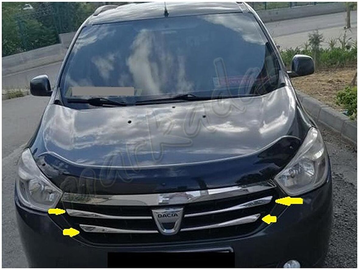 DB Chrome Dacia Lodgy Ön Panjur Nikelajı 2012-2016 4 Parça P.Çelik