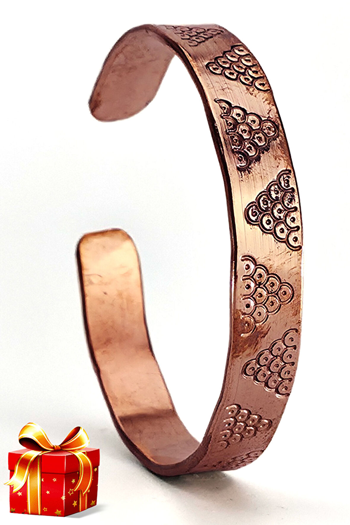 Binbir Trend El Yapımı Ayarlanabilir Kalın Saf Bakır Bileklik, Bakır Bilezik BB-338