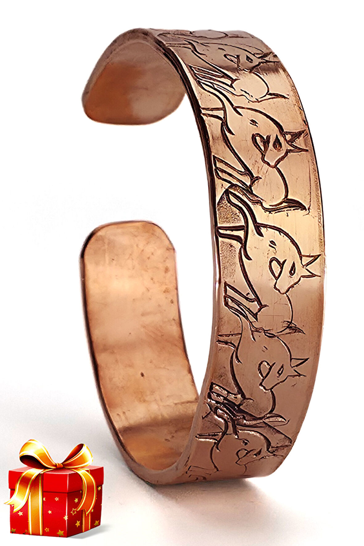 Binbir Trend El Yapımı Ayarlanabilir Kalın Saf Bakır Bileklik, Bakır Bilezik BB-340