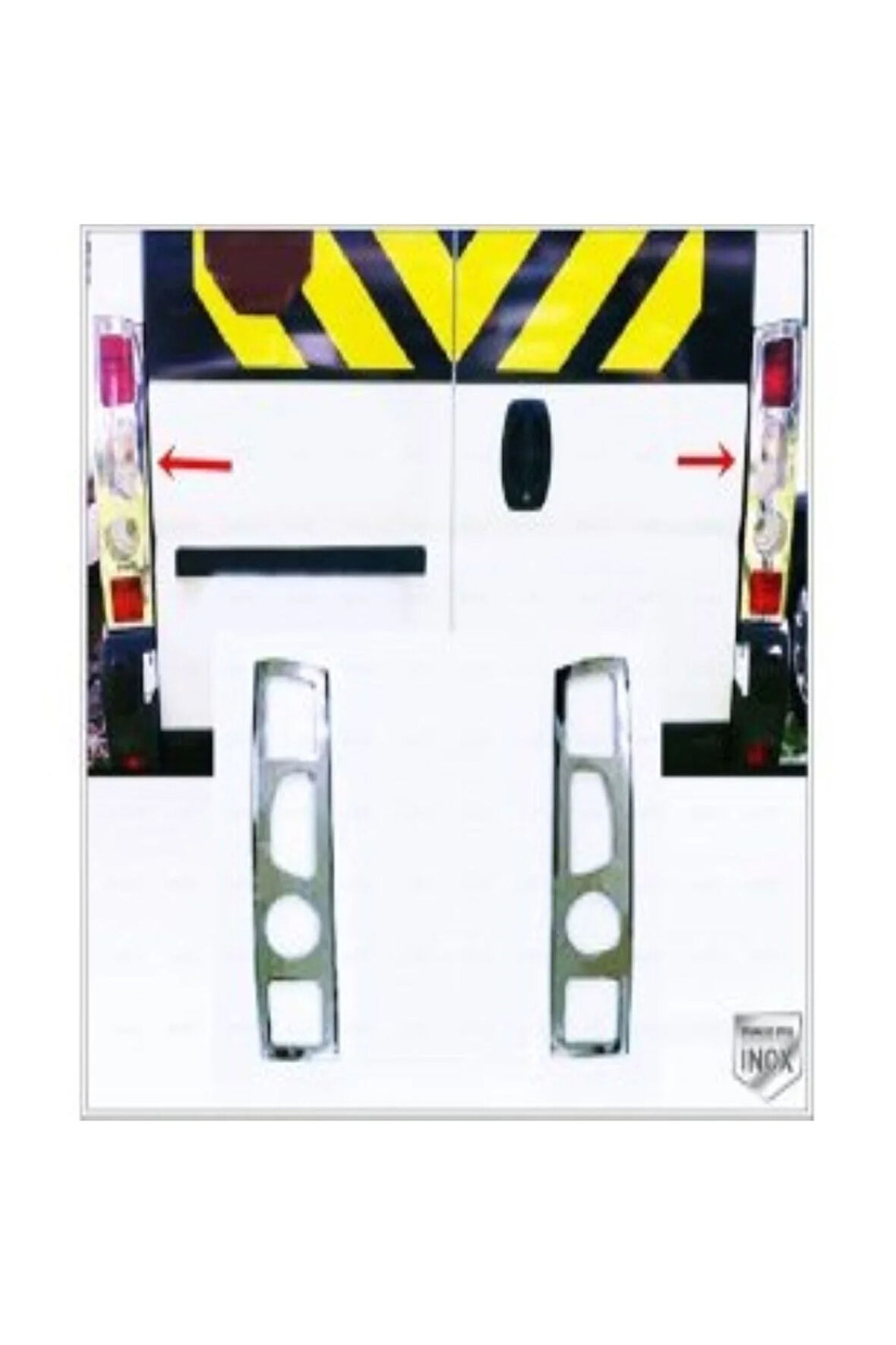 Peugeot Boxer Krom Stop Çerçeve 2 Parça 2006-2014 Arası Paslanmaz Çelik Uyumlu