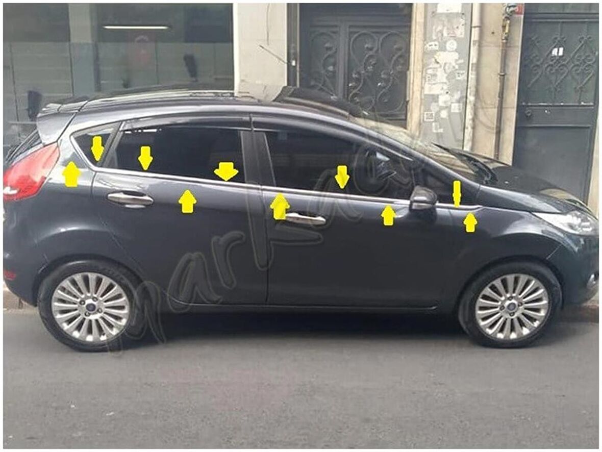 DB Chrome Ford Fiesta Cam Çıtası Nikelajı 2009-2017 8 Parça P.Çelik