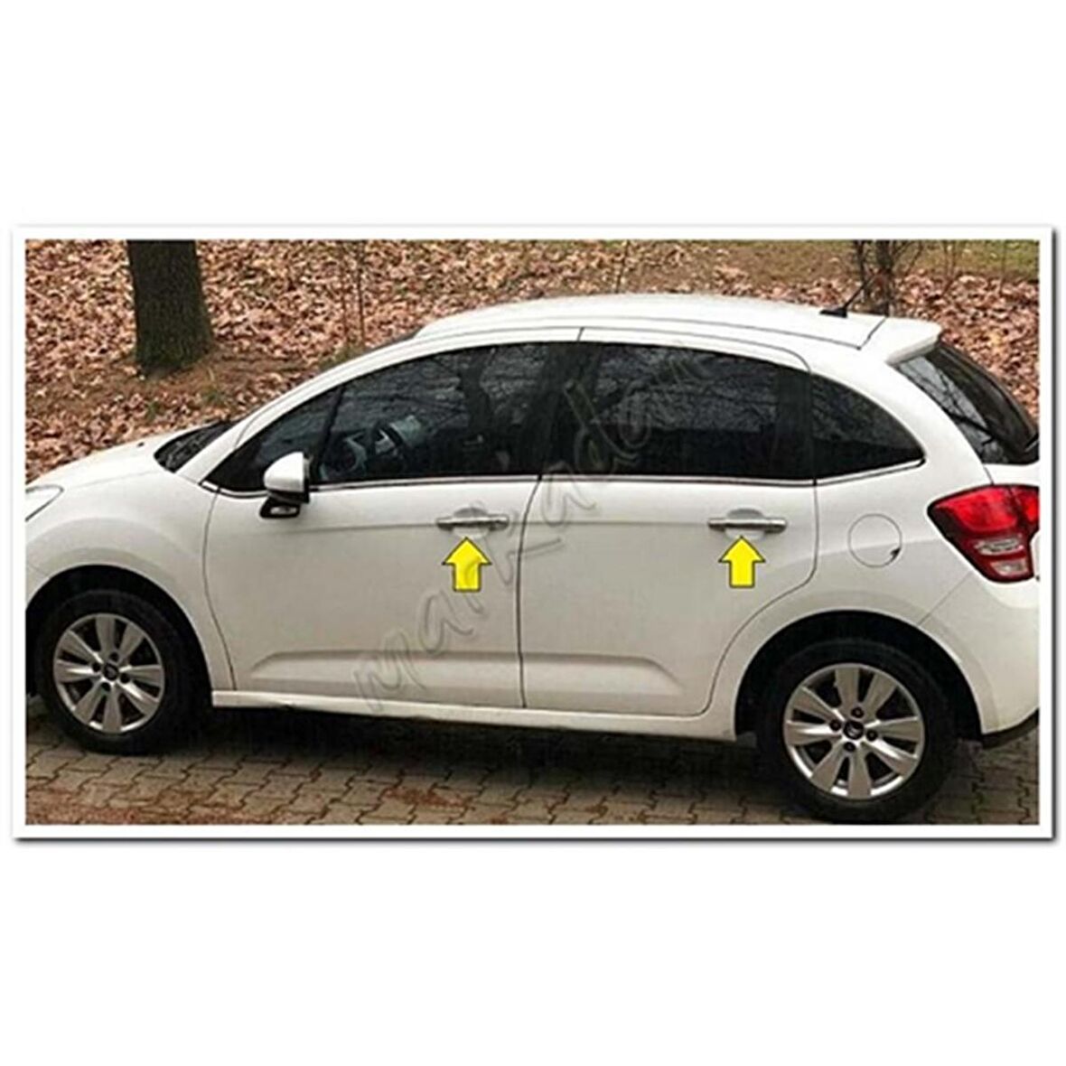 DB Chrome Citroen C3 Kapı Kolu Nikelajı 2009-2016 4 Kapı P.Çelik