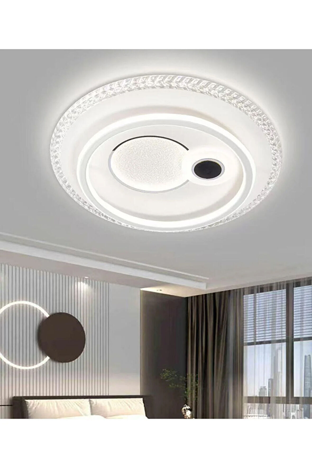 A039 PLAFONYER LED AVİZE 3 Renk Işık Modlu (Beyaz / Sarı / Gün Işığı)