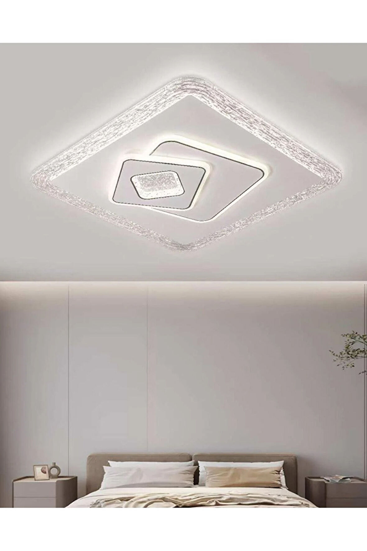 A015-K PLAFONYER LED AVİZE 3 Renk Işık Modlu (Beyaz / Sarı / Gün Işığı)