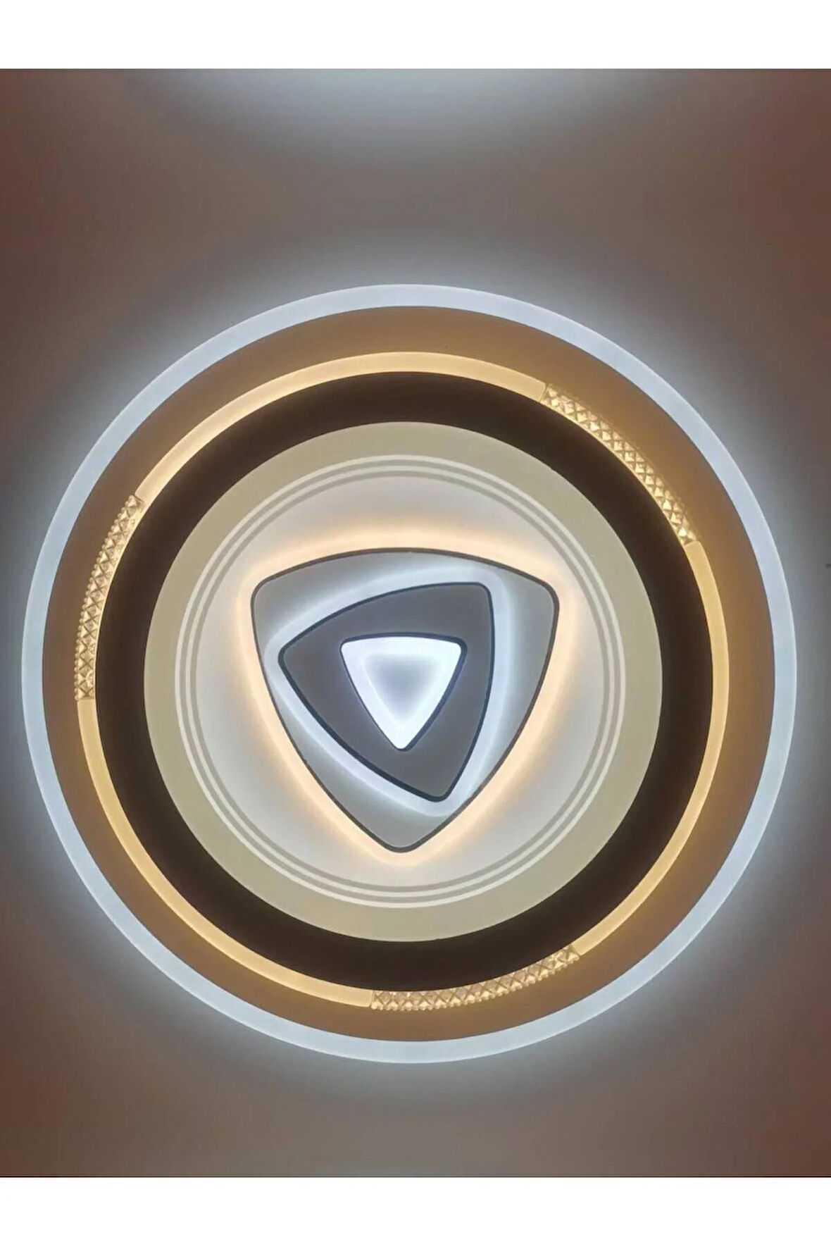 960-2 PLAFONYER LED AVİZE 3 Renk Işık Modlu (Beyaz / Sarı / Gün Işığı)