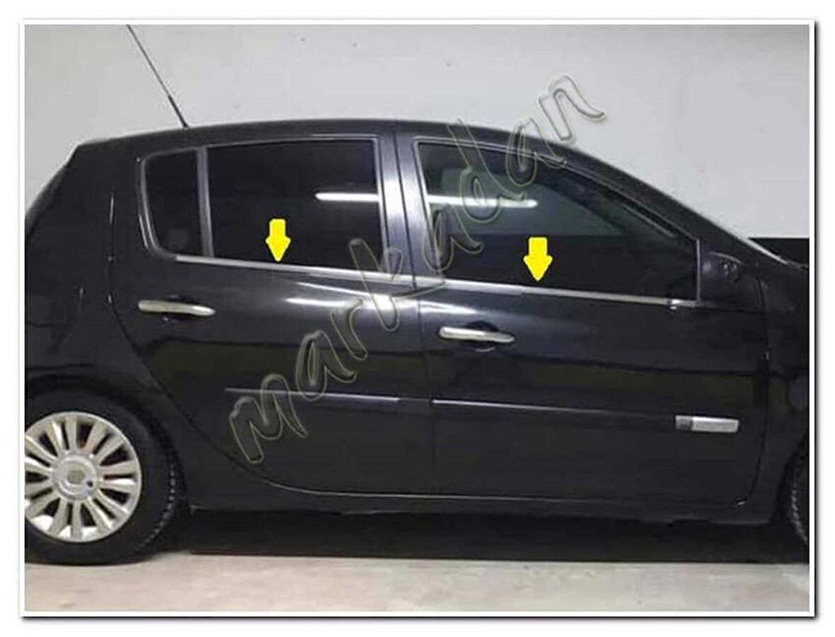 DB Chrome Renault Clio 3 HB Cam Çıtası Nikelajı 2006-2011 4 Parça P.Çelik