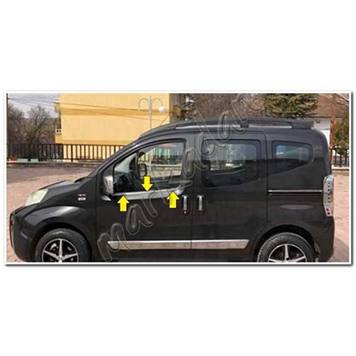 DB Chrome Peugeot Bipper Cam Çıtası Nikelajı 2008 Sonrası 2 Parça P.Çelik