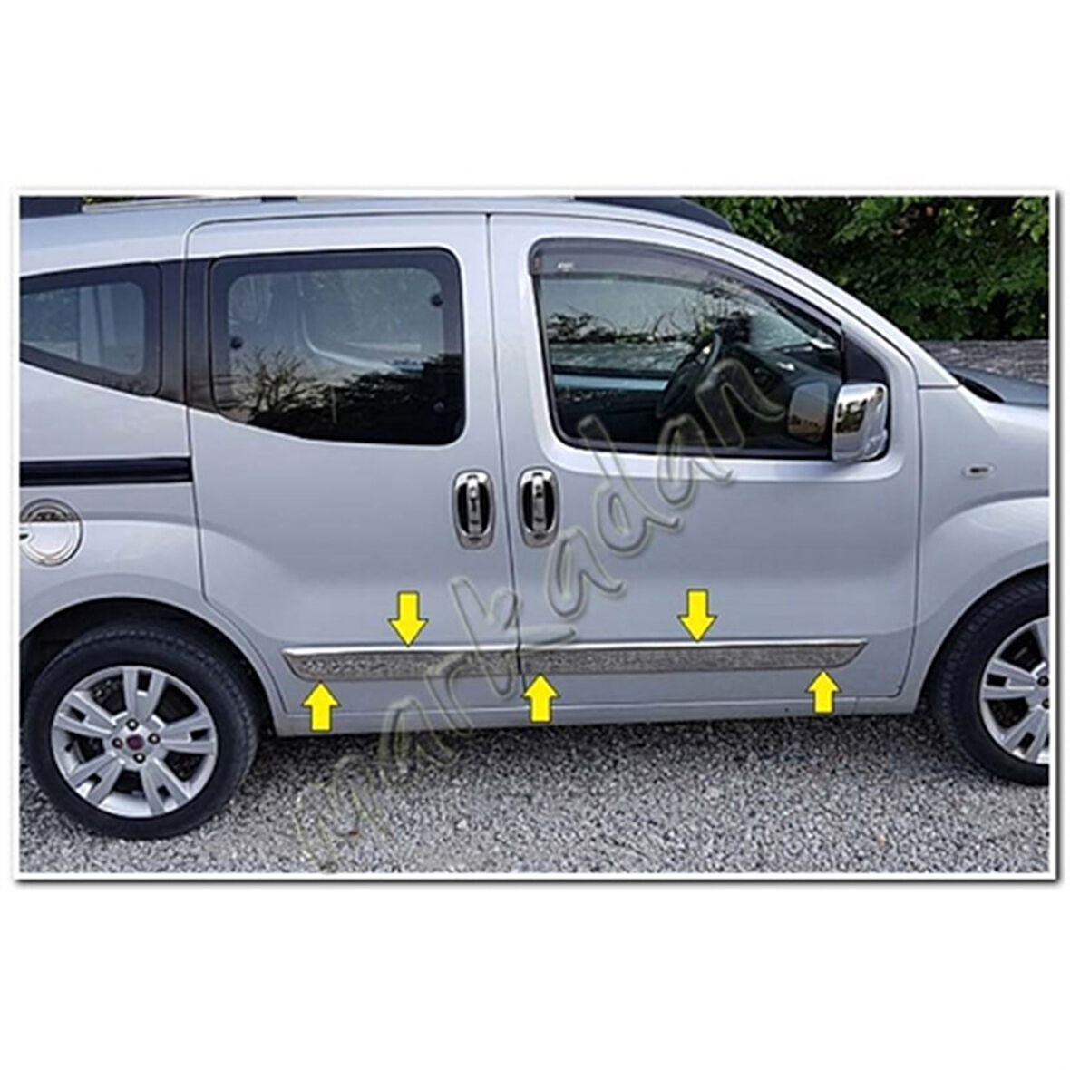 DB Chrome Fiat Fiorino Krom Yan Kapı Çıtası 2008 Sonrası 4 Parça P.Çelik