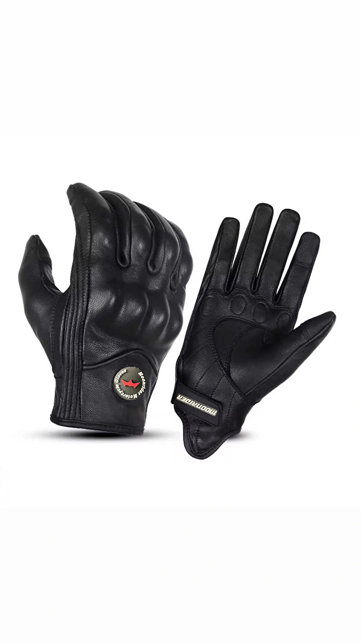 Motosiklet eldiveni %100 gerçek deri siyah touch özellik unisex korumalı motor eldiveni NX-7
